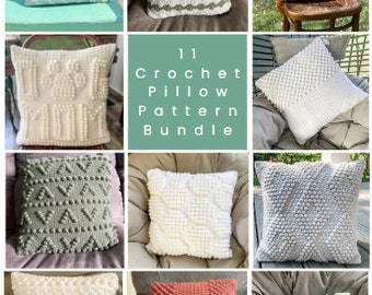 11 crochet throw pillow cover patterns ebook - crochet pattern ebook - our most popular crochet pillow cover patterns in one