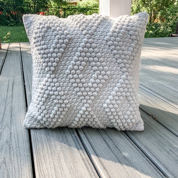 Rustic Crochet Throw Pillow Pattern, digital download for crochet pillow case pattern, farmhouse decor
