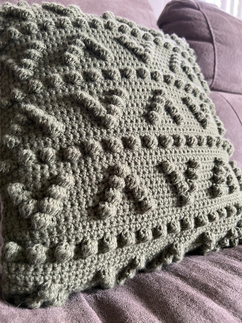 Arrow Bobble Crochet Pillow Cover Pattern for Crochet Beginners, Easy