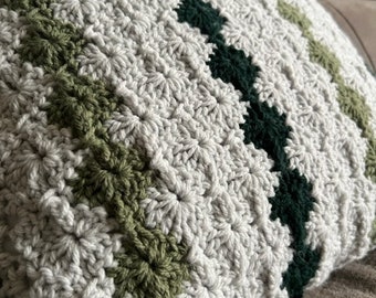 Shades of Green Harlequin Crochet Pillow Cover Pattern - Crochet Throw Pillow Pattern - Crochet Pattern Digital Download - Unique Crochet