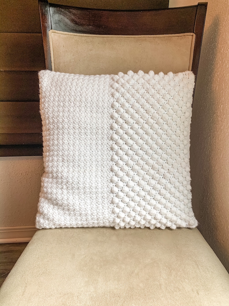 NEW UPDATED PATTERN Textured Rustic Pillow Cover Crochet Pattern Crochet Pillow Pattern digital download available in 3 sizes image 4