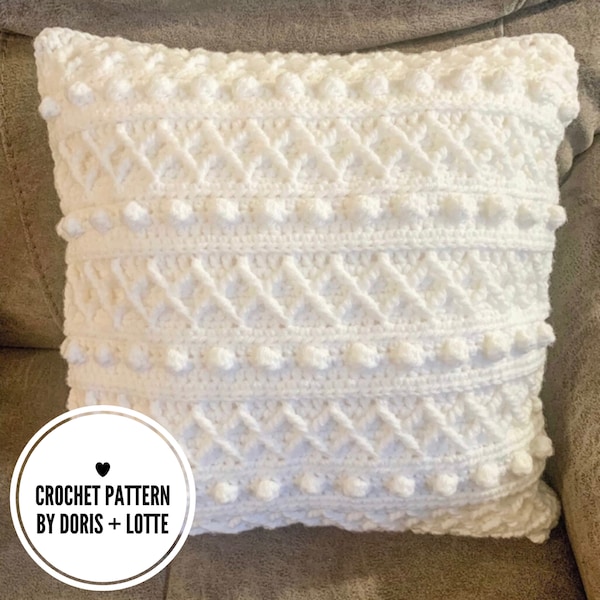 Diamond Bobble Boho Throw Pillow Cover Crochet Pattern • Crochet Pillow Pattern • Digital Download • Boho Pillow Crochet Pattern