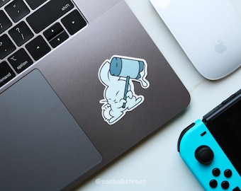 White Yokai Gyokoto Sticker - 2.5 inches wide, 2 inches tall