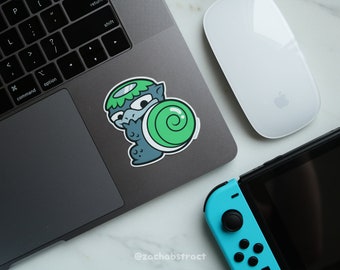 Green Kappa Sticker – Matte Finish Yokai Decal – 2.6" wide, 2.6" tall