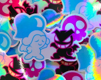 Sweet Kiss Lovely Kiss Pokemon Holographic Sticker - 3 inches wide, 2 inches tall