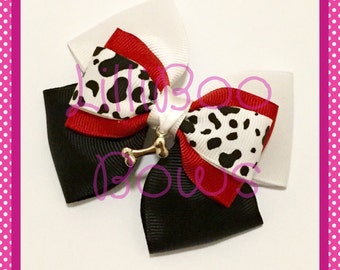 Handmade Cruella De Vil 101 Dalmatians Inspired Hair Bow