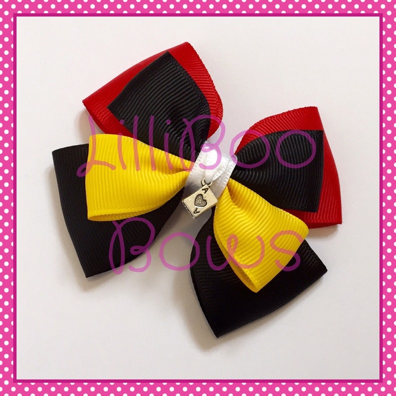 Queen of Hearts Alice in Wonderland Inspired Hair Bow / Bag Charm image 1