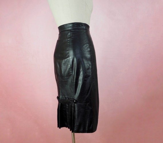 1980s does 1940s leather fishtail pencil skirt (2… - image 1