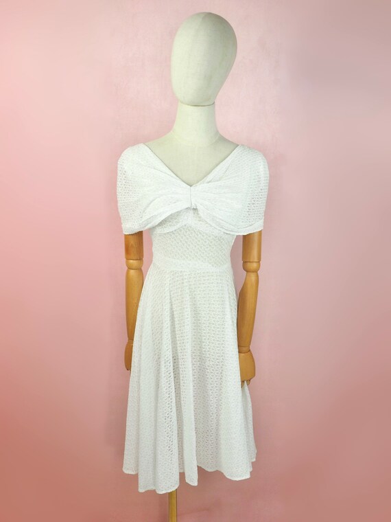 1940s white lace sun dress - image 3