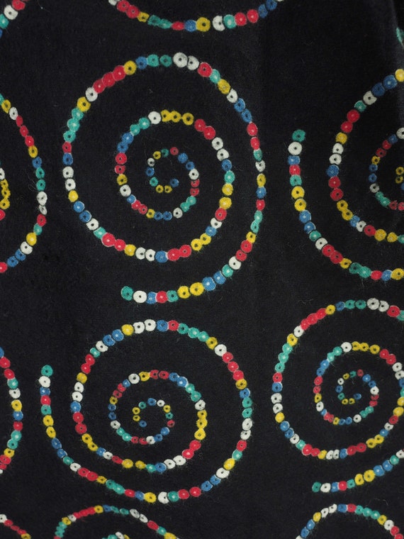 1950s Trompe L’oeil sequin swirls fleece circle s… - image 2