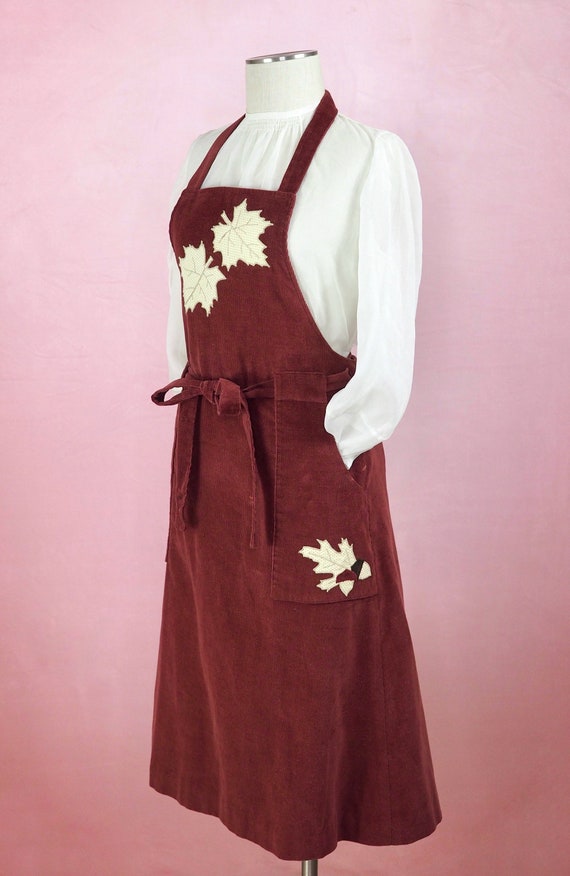 1970s Corduroy Pinafore Dress in 1940s style