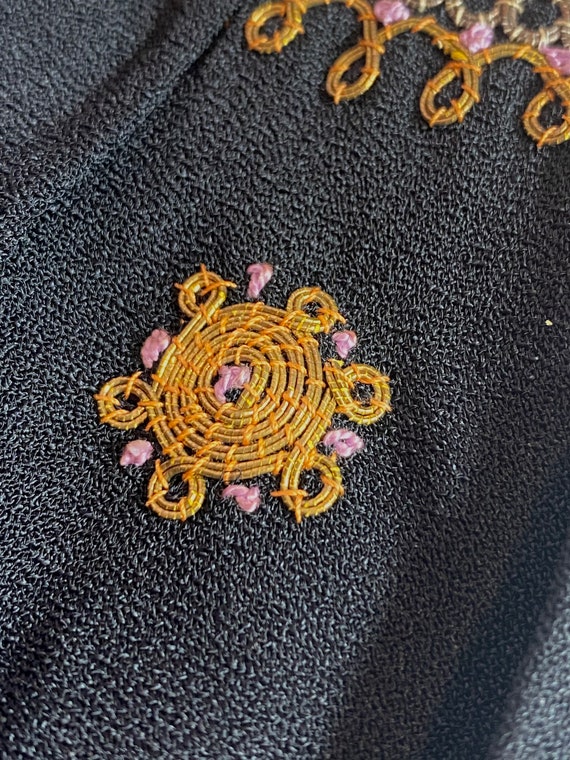 1940s blouse with pink and gold metal filigree em… - image 6