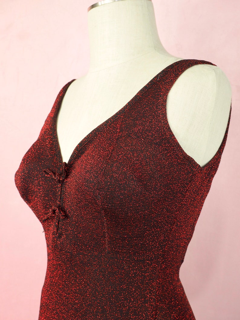 1950s red lurex swimsuit with open back image 6