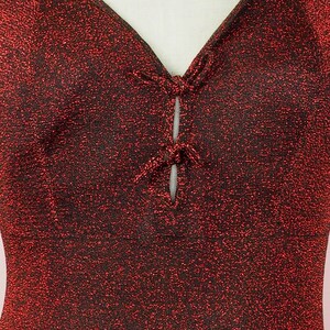 1950s red lurex swimsuit with open back image 4