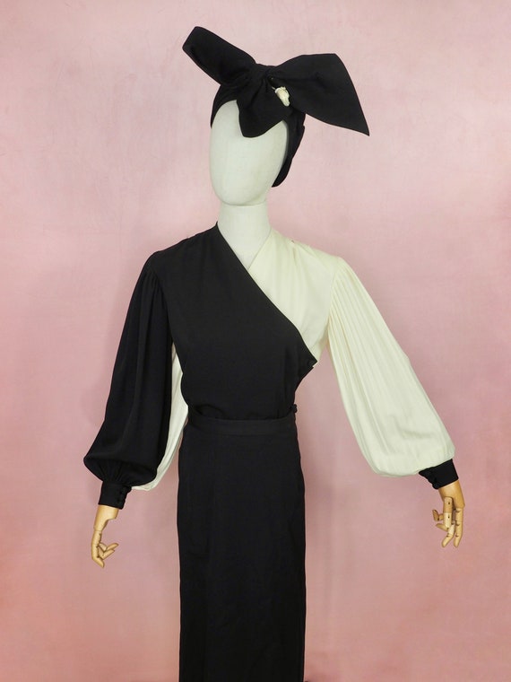 1940s Lilli Ann dupe color block suit with accord… - image 2