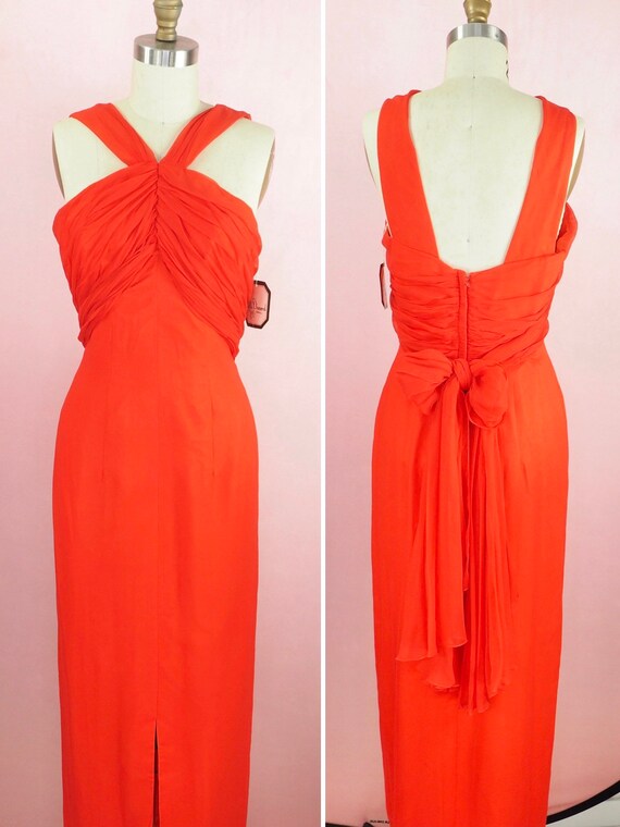 1960s deadstock Lilli Diamond dress red pleated c… - image 3