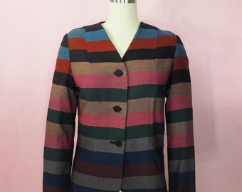 1940s color block striped jacket