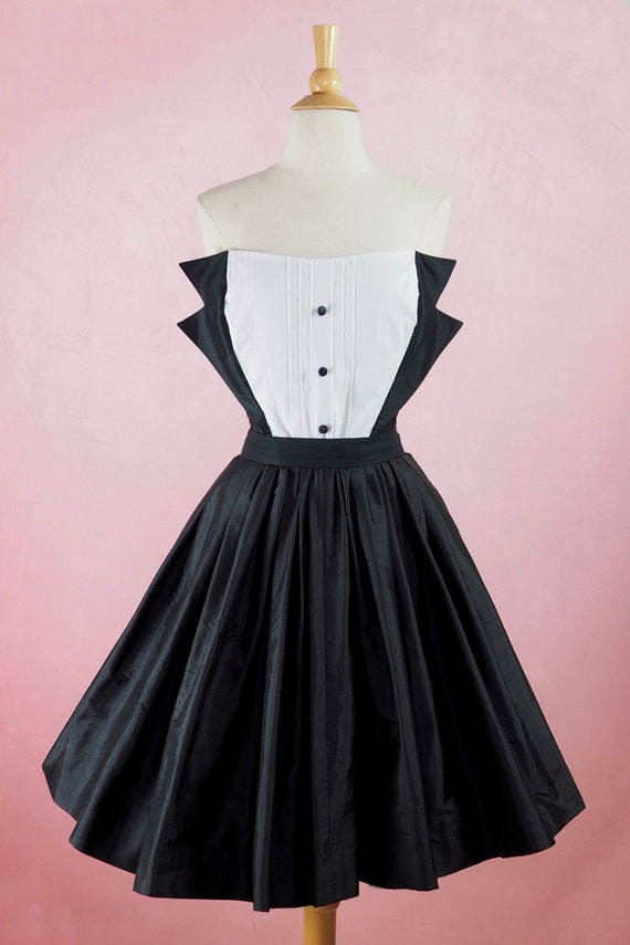 1980s does 1950s Tuxedo Dress