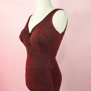 1950s red lurex swimsuit with open back image 5
