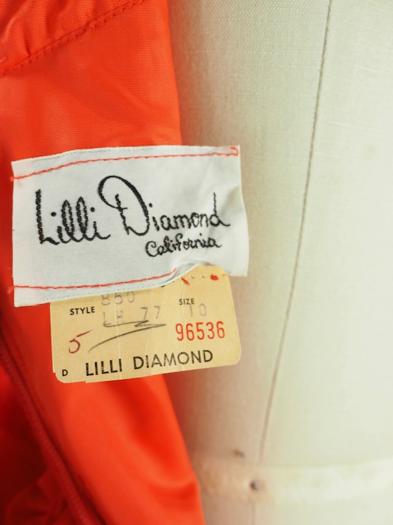1960s deadstock Lilli Diamond dress red pleated c… - image 9