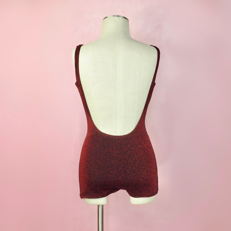 1950s red lurex swimsuit with open back image 7