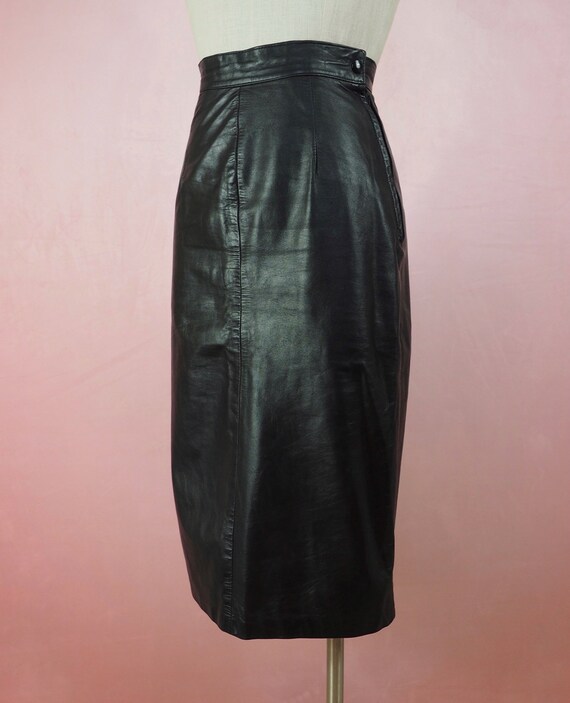 1980s does 1940s leather fishtail pencil skirt (2… - image 3