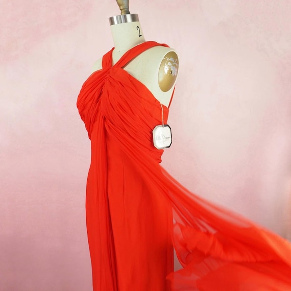 1960s deadstock Lilli Diamond dress red pleated c… - image 1