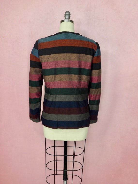 1940s color block striped jacket - image 4