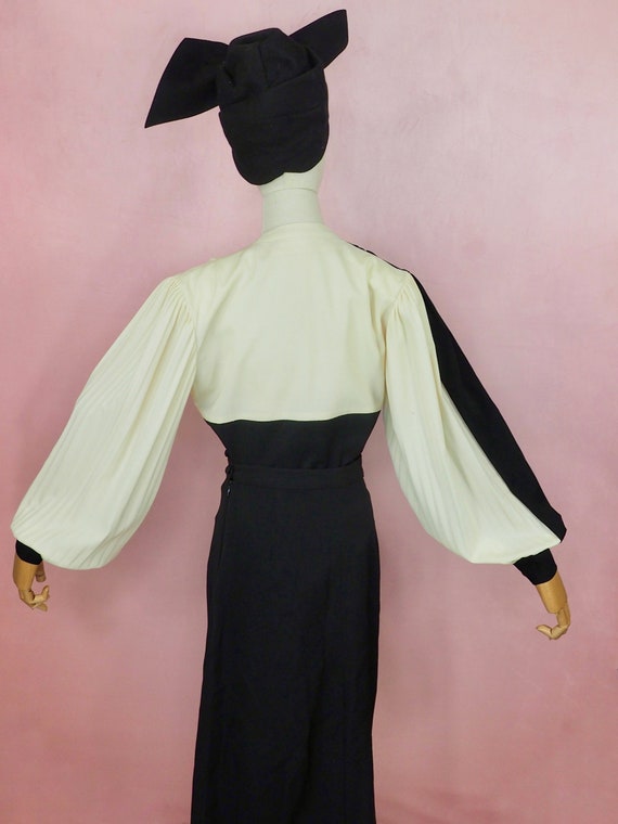 1940s Lilli Ann dupe color block suit with accord… - image 3