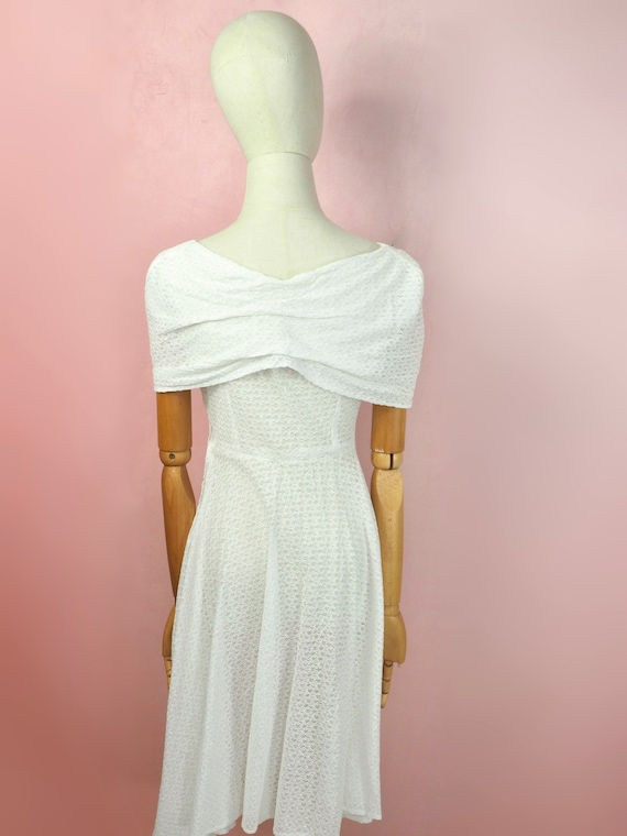 1940s white lace sun dress - image 4