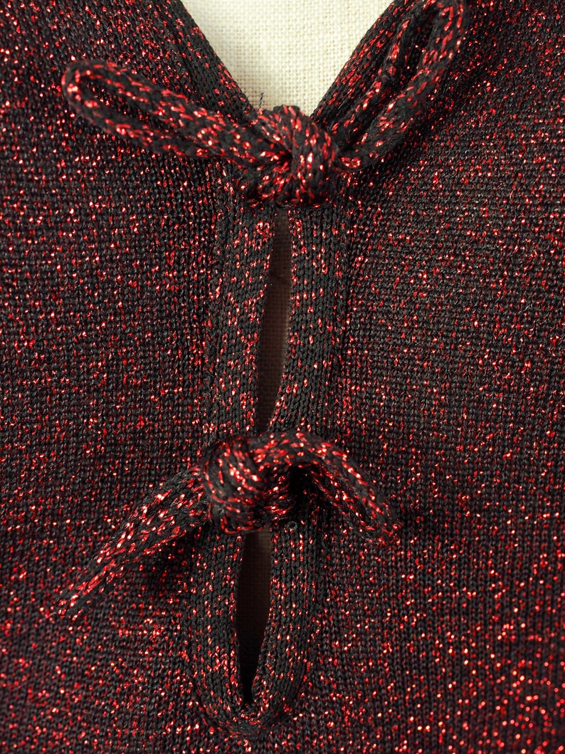 1950s red lurex swimsuit with open back image 2