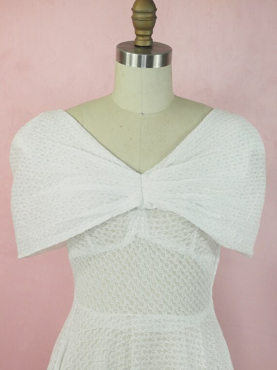 1940s White Lace Sundress