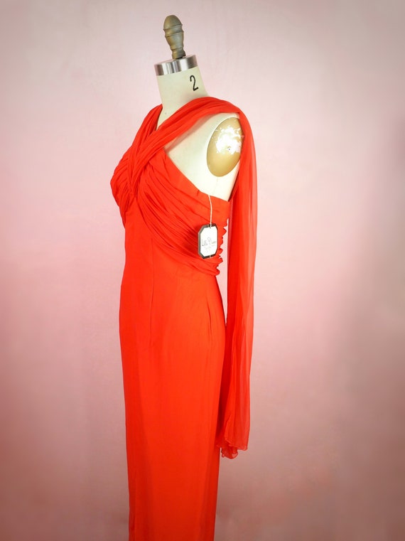 1960s deadstock Lilli Diamond dress red pleated c… - image 7