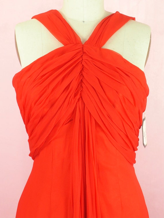 1960s deadstock Lilli Diamond dress red pleated c… - image 6