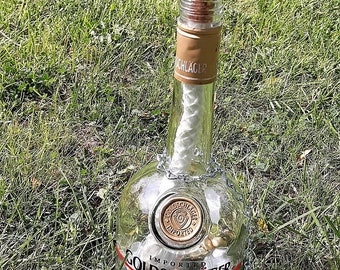 Goldschlager Liquor Bottle Patio Oil Lamp