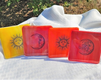 Kiln Fired Fused Glass Coasters