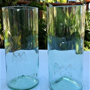 Recycled Bacardi Rum Bottle Drinking Glasses