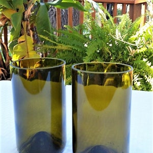 Greenish/Brown Wine Bottle Drinking Glasses