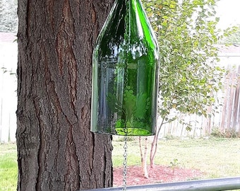 Large Green Wine Bottle Wind Chime