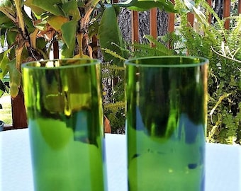 Green Wine Bottle Drinking Glasses