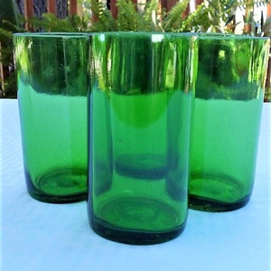 Recycled Green Beer Bottle Drinking Glasses