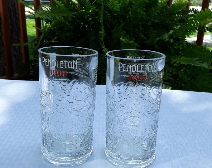 Pendelton 1910 Whiskey Bottle Glasses Etsy