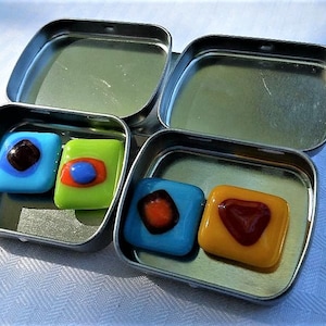 Fused Glass Magnets in Tin Box
