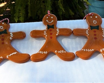 Fused Glass Gingerbread Man Christmas Ornament