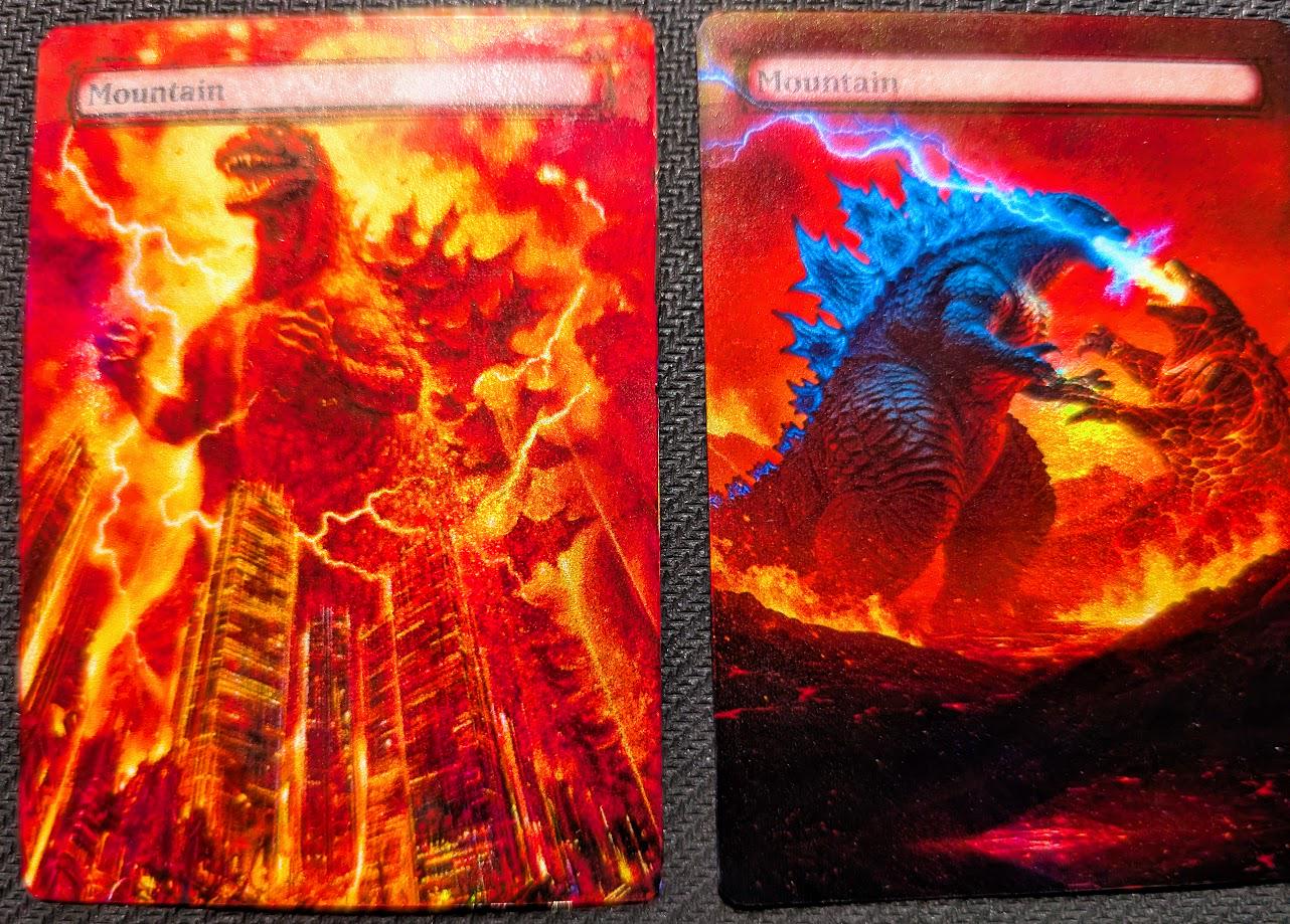 FOIL MTG Godzilla Kaiju Altered Lands Great for Commander EDH Cube FOIL MTG Godzilla Kaiju Altered Lands Great for Commander EDH Cube