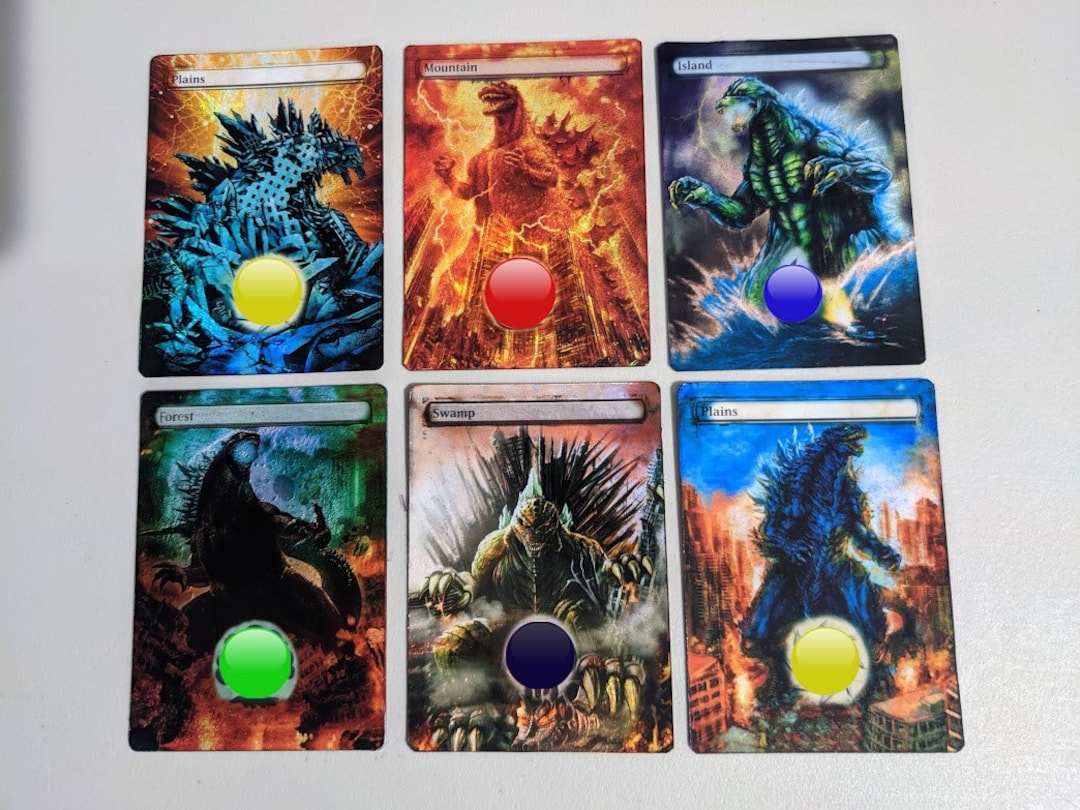 FOIL MTG Godzilla Kaiju Altered Lands Great for Commander FOIL MTG Godzilla Kaiju Altered Lands Great for Commander