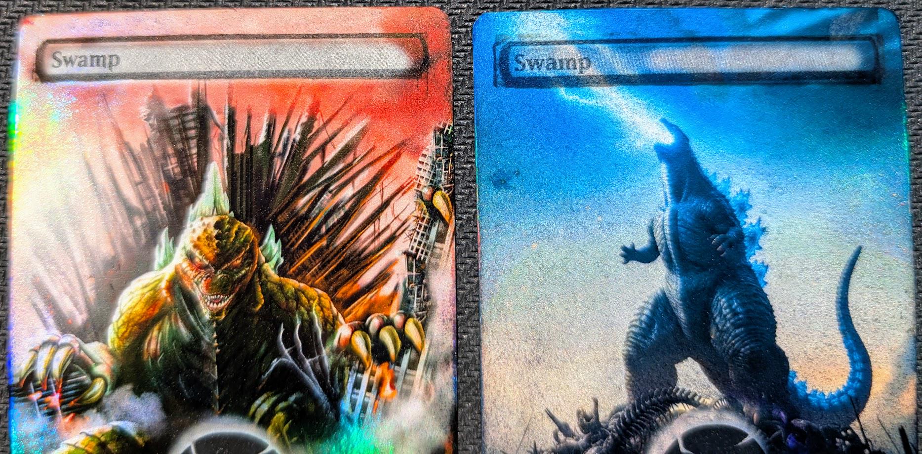 FOIL MTG Godzilla Kaiju Altered Lands Great for Commander EDH Cube