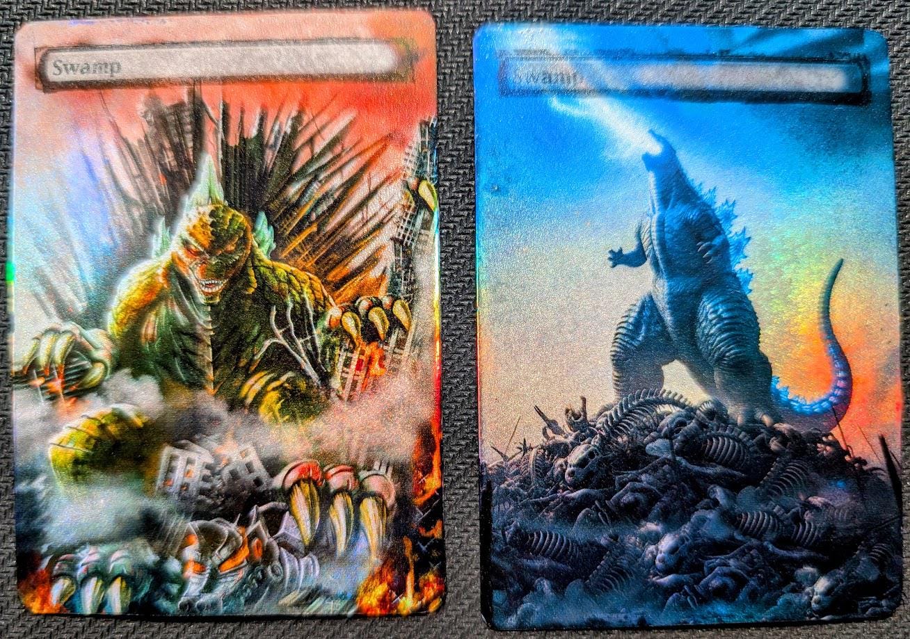 FOIL MTG Godzilla Kaiju Altered Lands Great for Commander EDH Cube