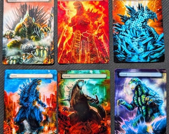 FOIL MTG Godzilla Kaiju Altered Lands Great for Commander EDH Cube