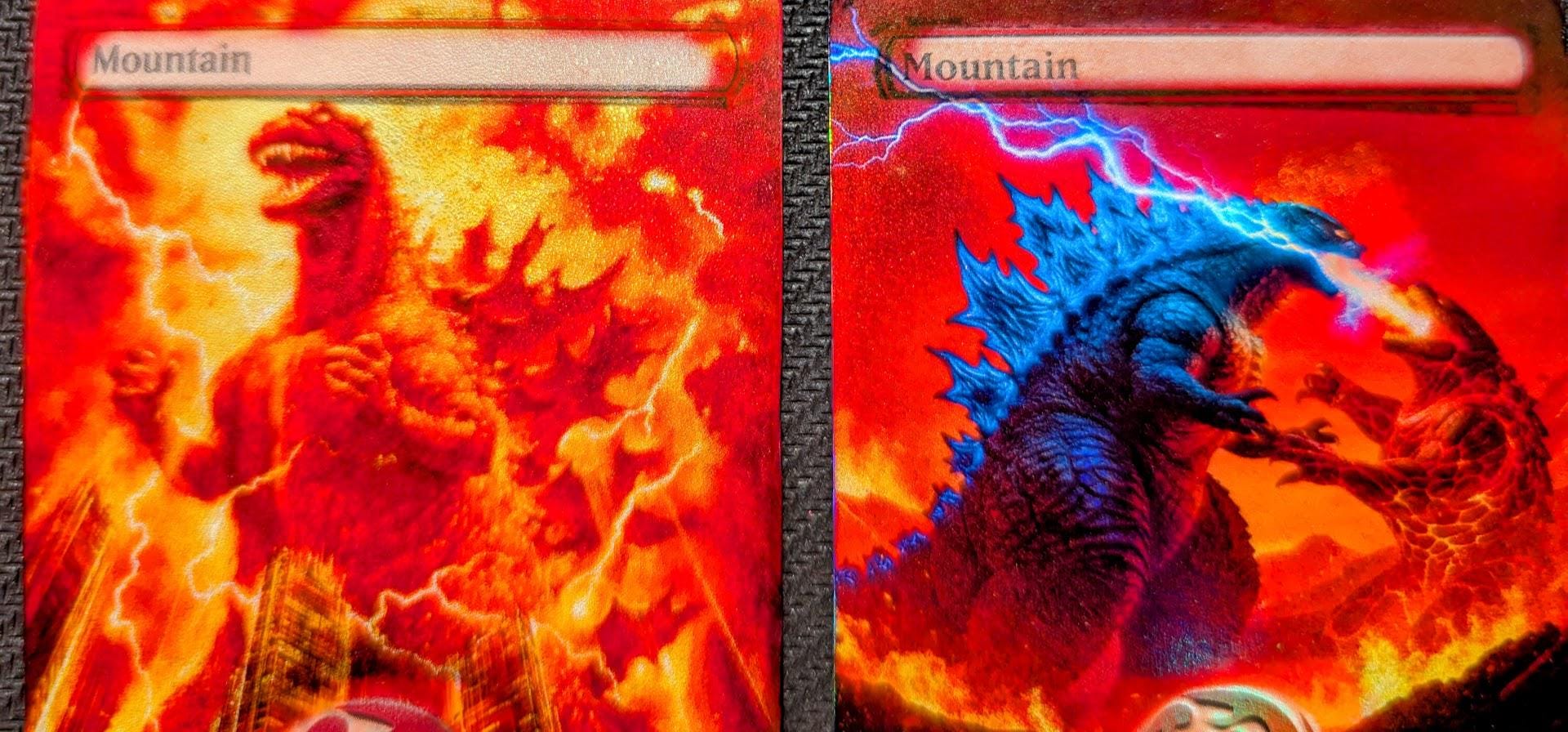FOIL MTG Godzilla Kaiju Altered Lands Great for Commander EDH Cube